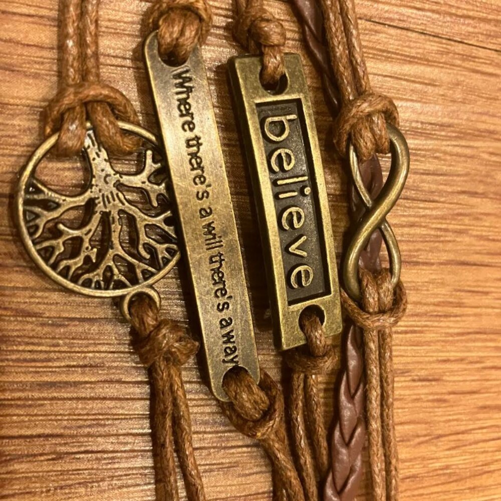 Braided Bracelet Lovely Infinity Friendship Multilayer Charm Leather Fashion